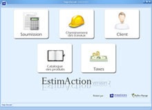 Écran d'accueil du logiciel EstimAction
