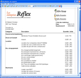 Visualisation du rapport de la liste des matériaux